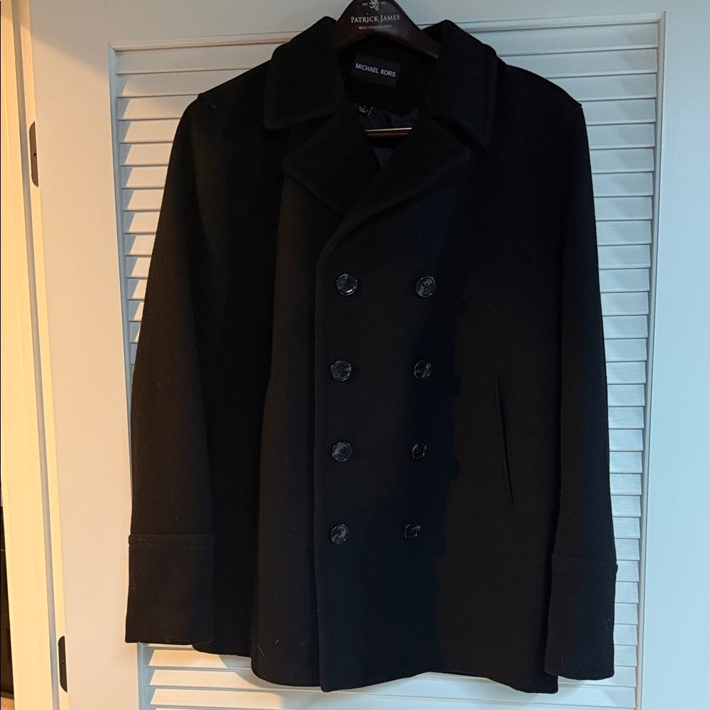 Michael Kors Classic Black Peacoat for Men